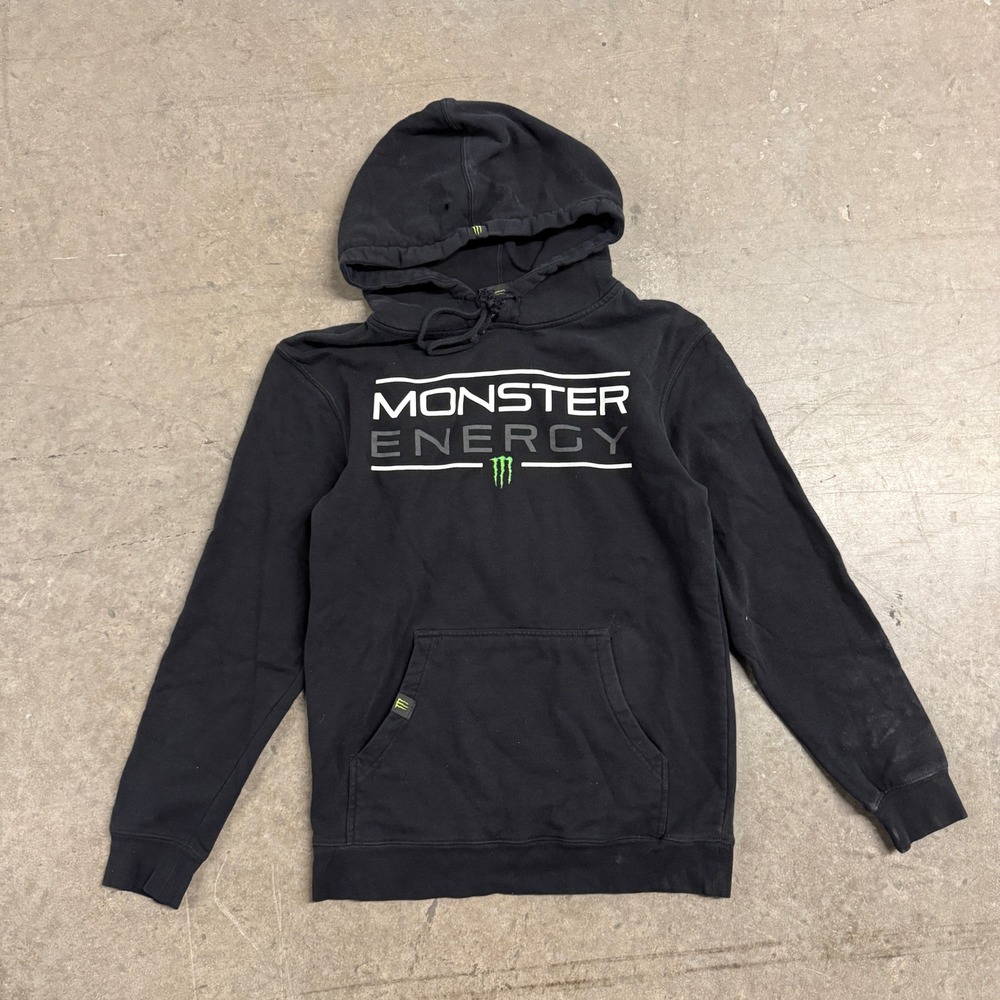 Monster Energy Mens Black Graphic Pullover Hoodie Sweatshirt Size Small
